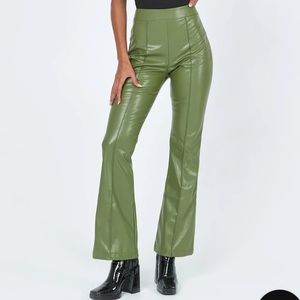 Green Leather Pants